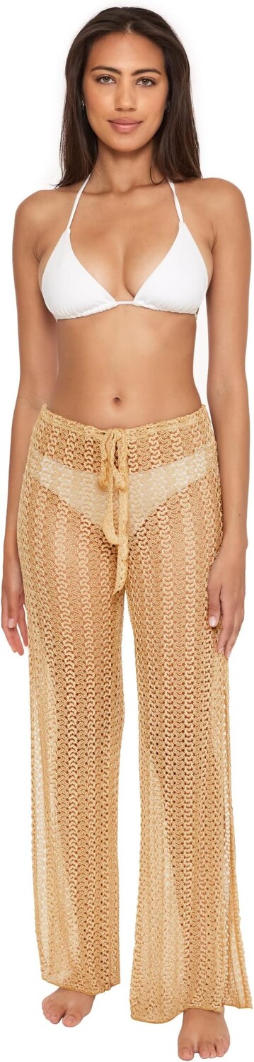 

Пижамные брюки BECCA Golden Metallic Crochet Pants Cover-Up, золотой