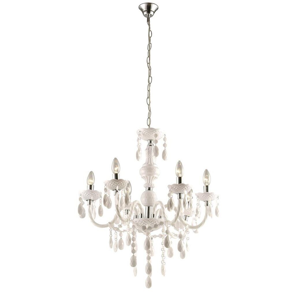

Люстра, кристаллы, 6 лампочек, белый, хром, В 166 см Globo Lighting