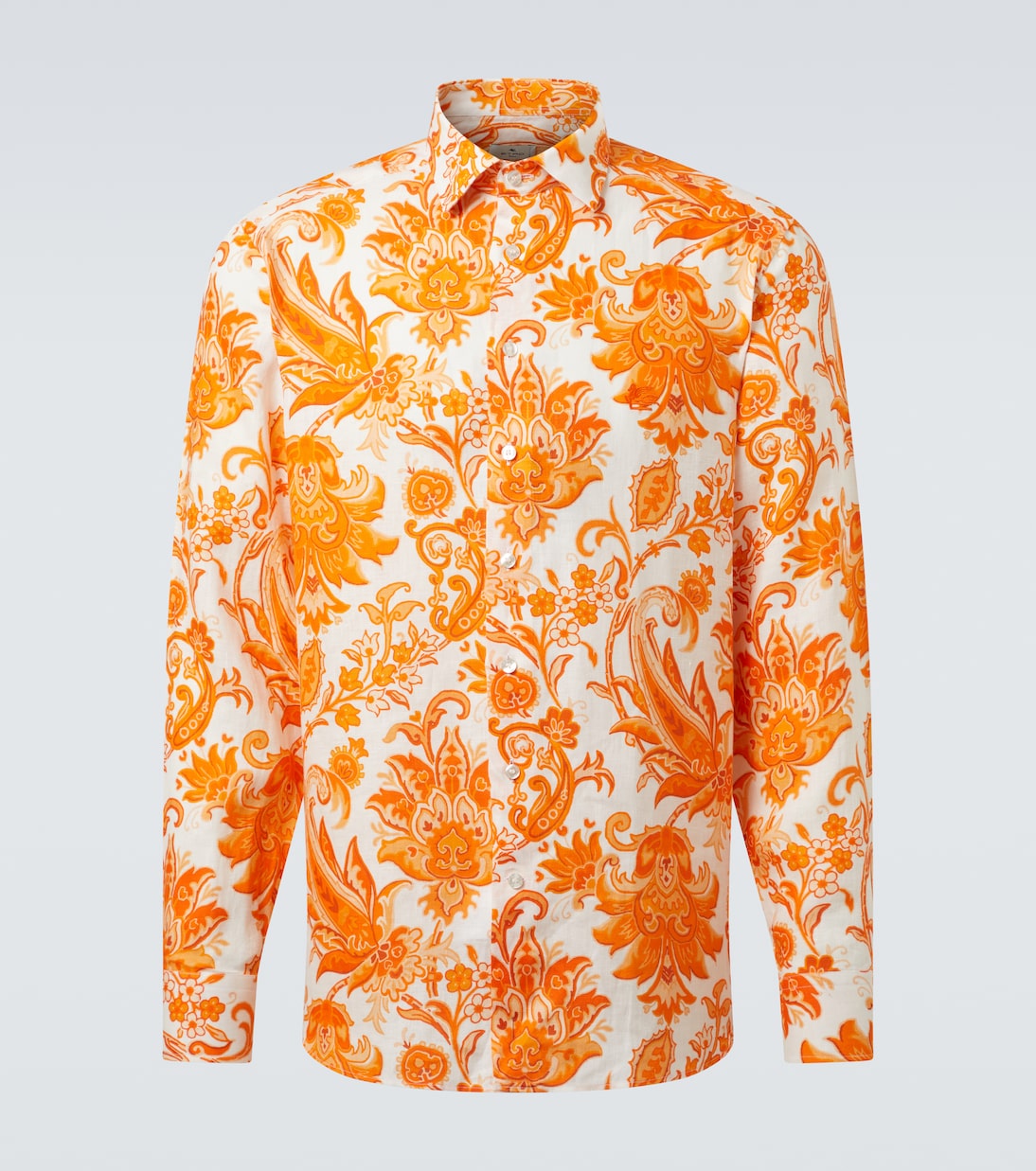 

Рубашка из льна Roma с узором пейсли Etro, Orange Exclusive