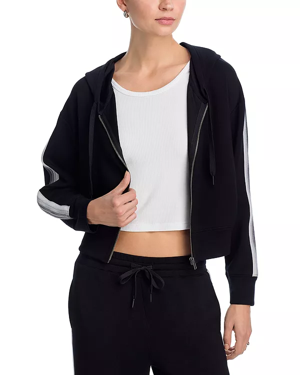 

Толстовка на молнии из флиса с полосатым рисунком в виде облаков Vintage Havana, черный