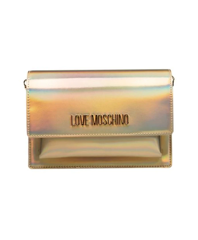 

Золотая сумка через плечо на цепочке Love Moschino, желтый
