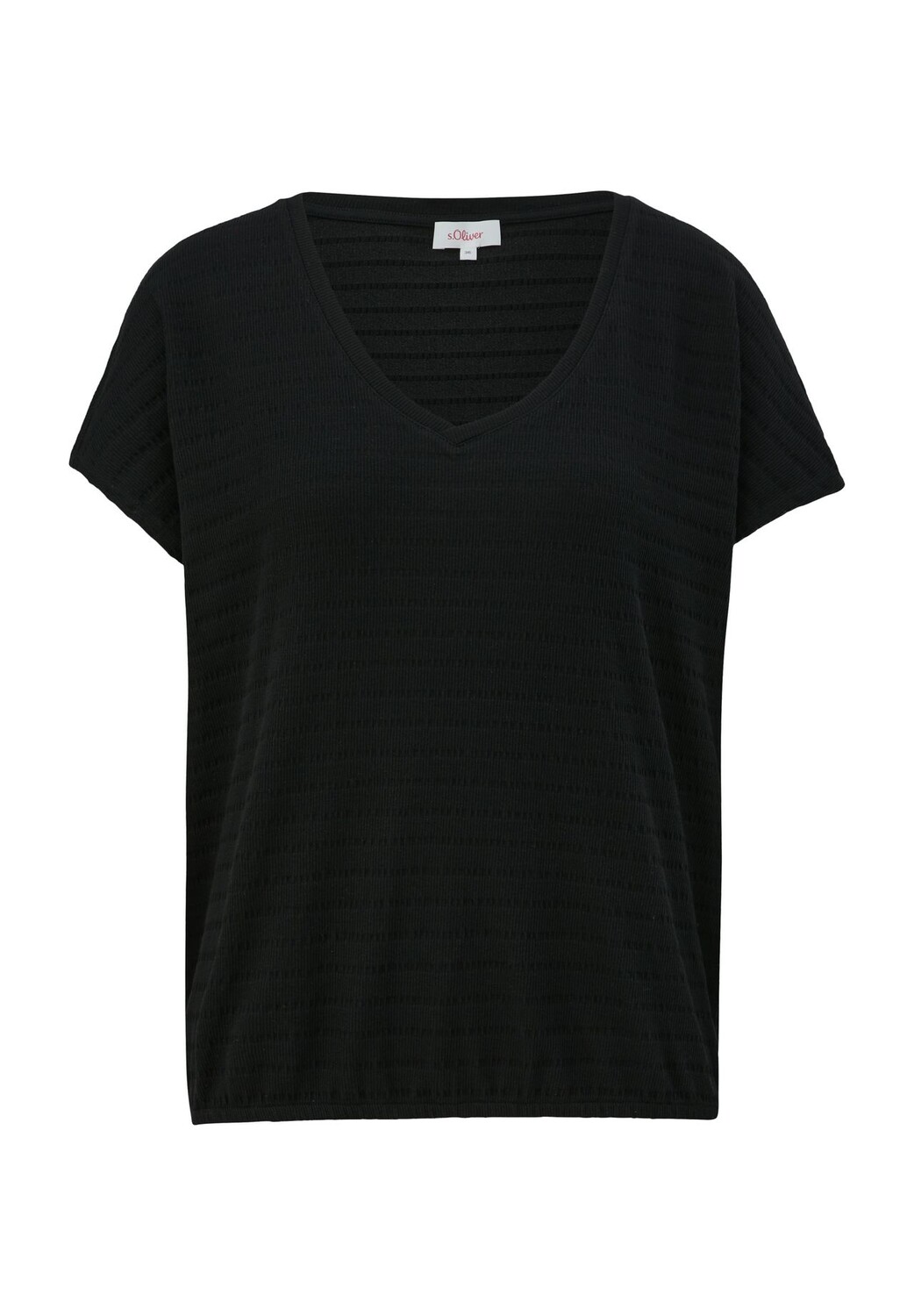 

Женская футболка с V-образным вырезом s.Oliver, цвет Grey Black