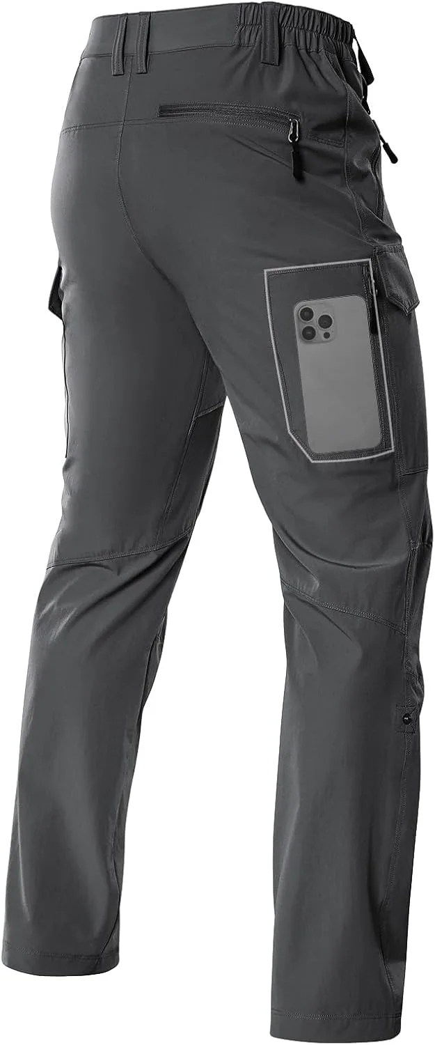 

Штаны для походов Moosehill мужские Stretch: дышащие, водонепроницаемые, быстросохнущие, легкие, из нейлона и спандекса для рыбалки и путешествий