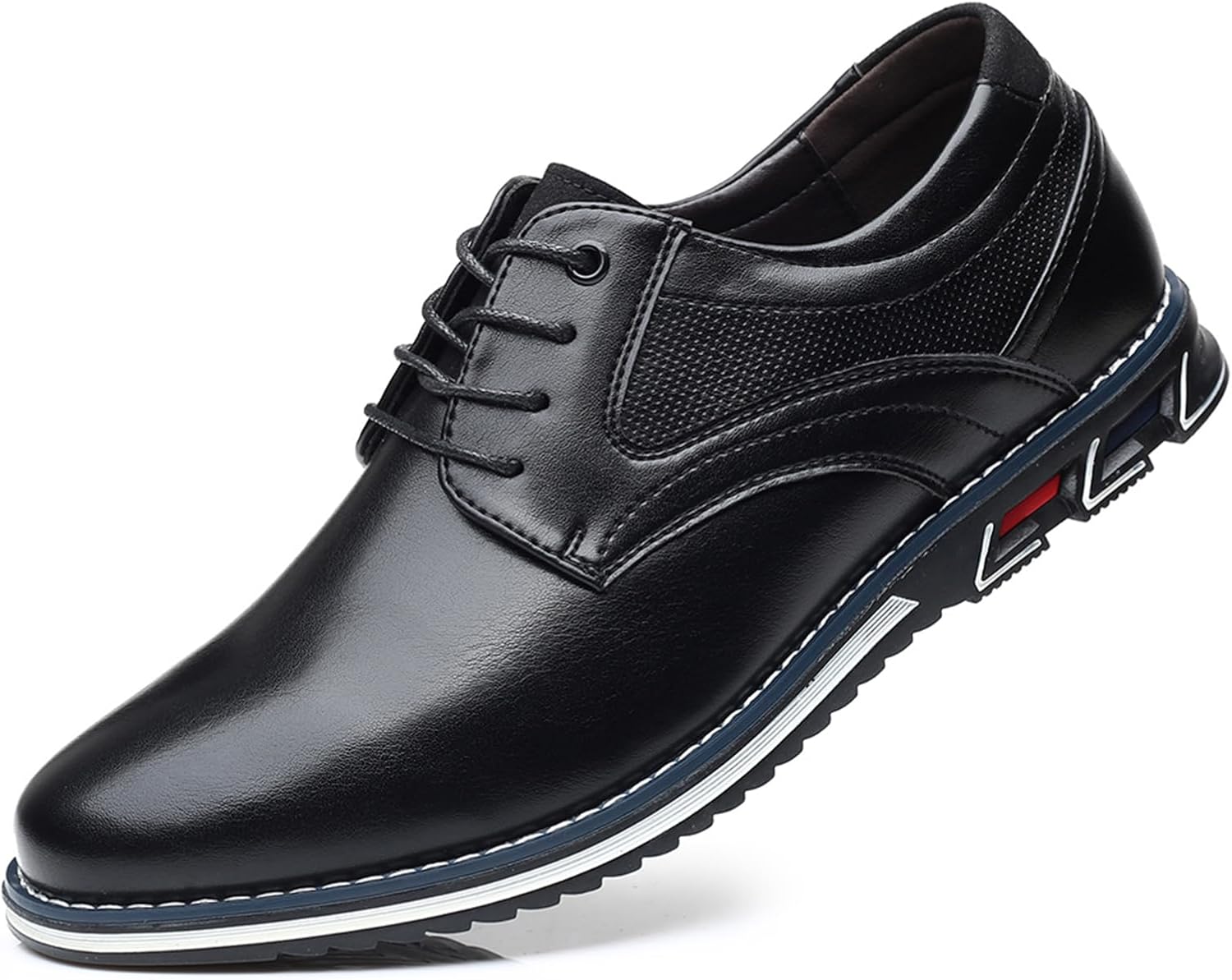 

Мужские классические туфли Повседневные деловые Оксфорды Дерби Ортопедическая кожа Удобная обувь для ходьбы Офисные лоферы балетки Recyphi, черный