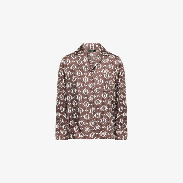 

Рубашка шелковая Max Mara Weekend Oncia с цветочным принтом, коричневый