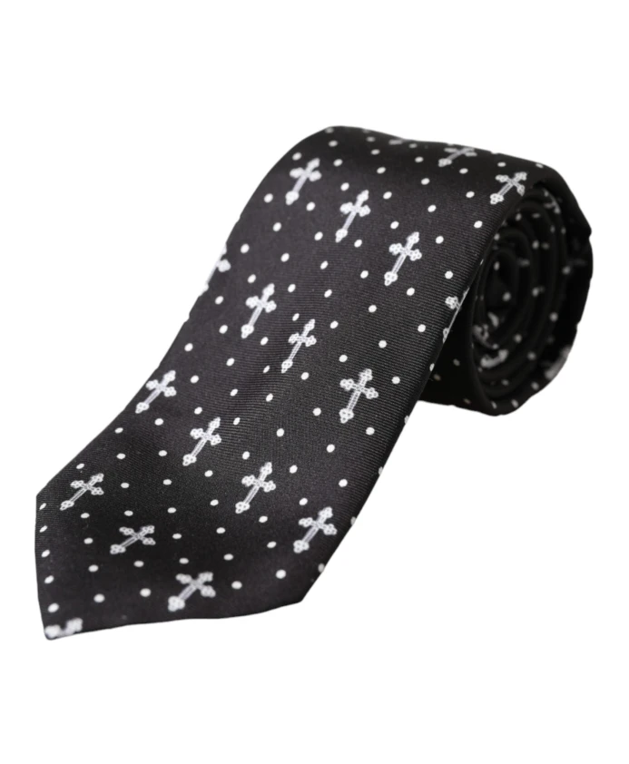 

Регулируемый шелковый галстук. Dolce & Gabbana, черный