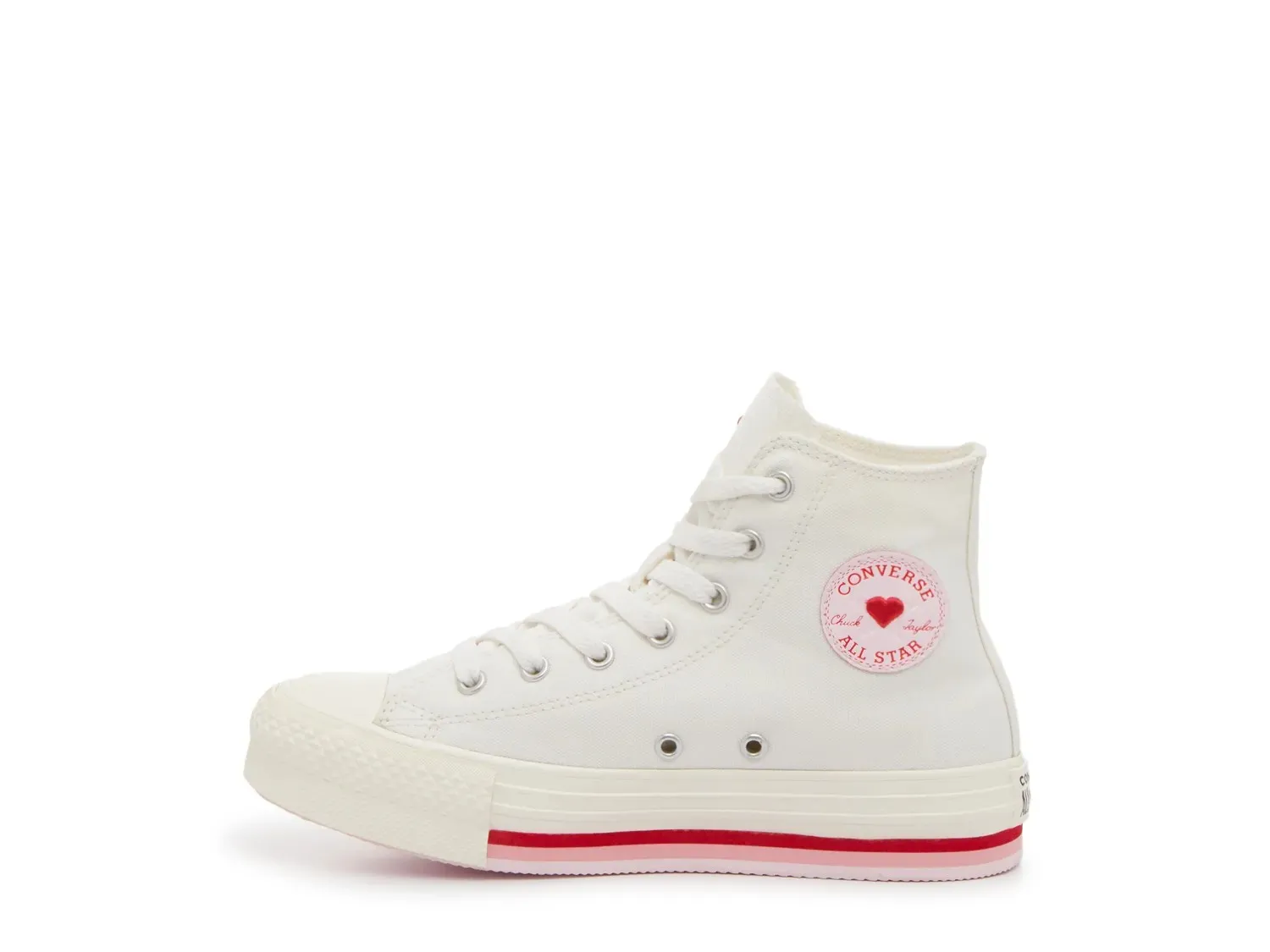 Кеды Converse Chuck Taylor All Star Lift Platform Sneaker — детские, белые/розовые — фото 3