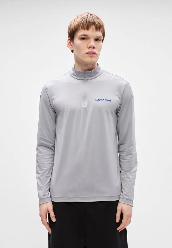 Спортивная футболка с длинными рукавами на молнии Calvin Klein, Sleet — фото 3
