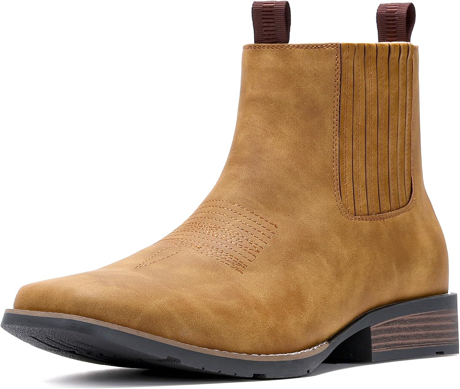 

Мужские ковбойские ботинки IUV с квадратным носком, ботинки до щиколотки, вестерн-стиль, челси, повседневные, классические, без шнурков, желтый