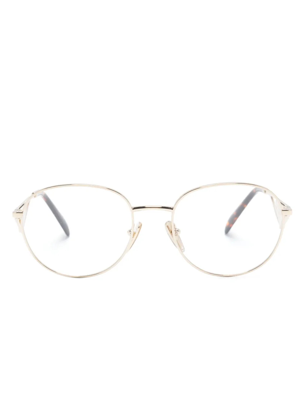 

Очки в круглой оправе с логотипом Prada Eyewear, золотой