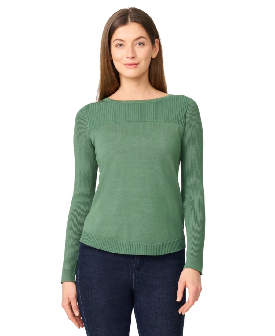 

Женский свитер с длинными рукавами и вырезом-лодочкой, размеры PXS-3X Melissa Paige, Myrtle Green