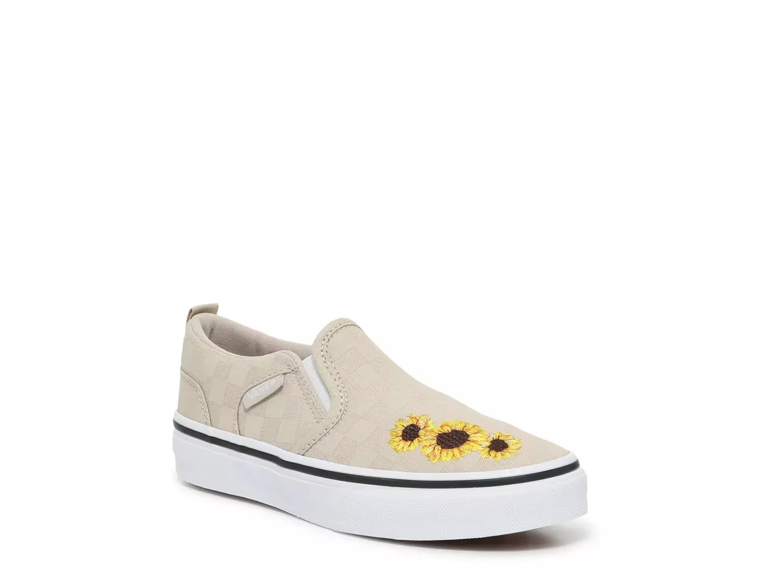 

Слипоны Asher - детские Vans, Beige Checkerboard Print