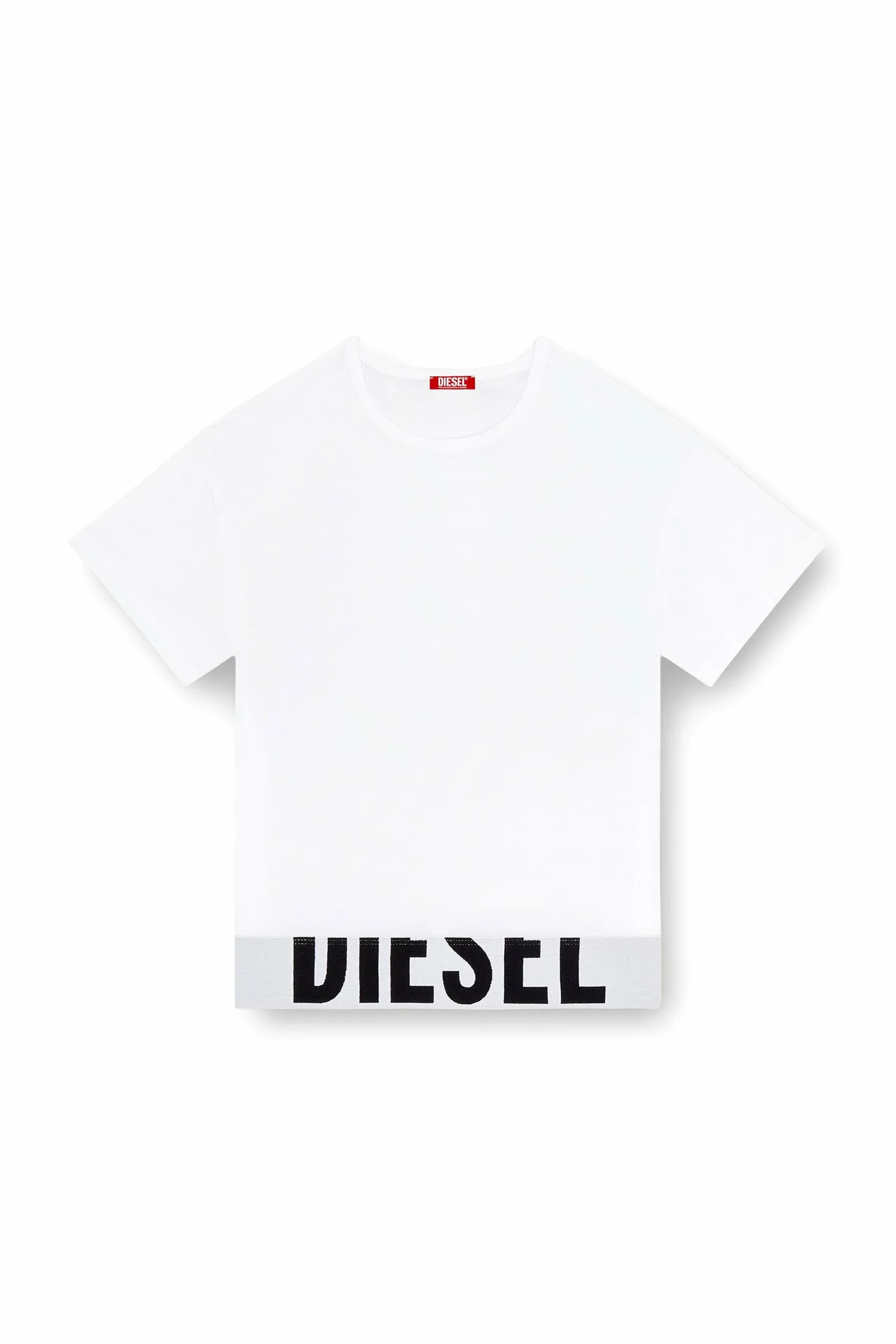 Женская укороченная футболка Diesel, white — фото 4