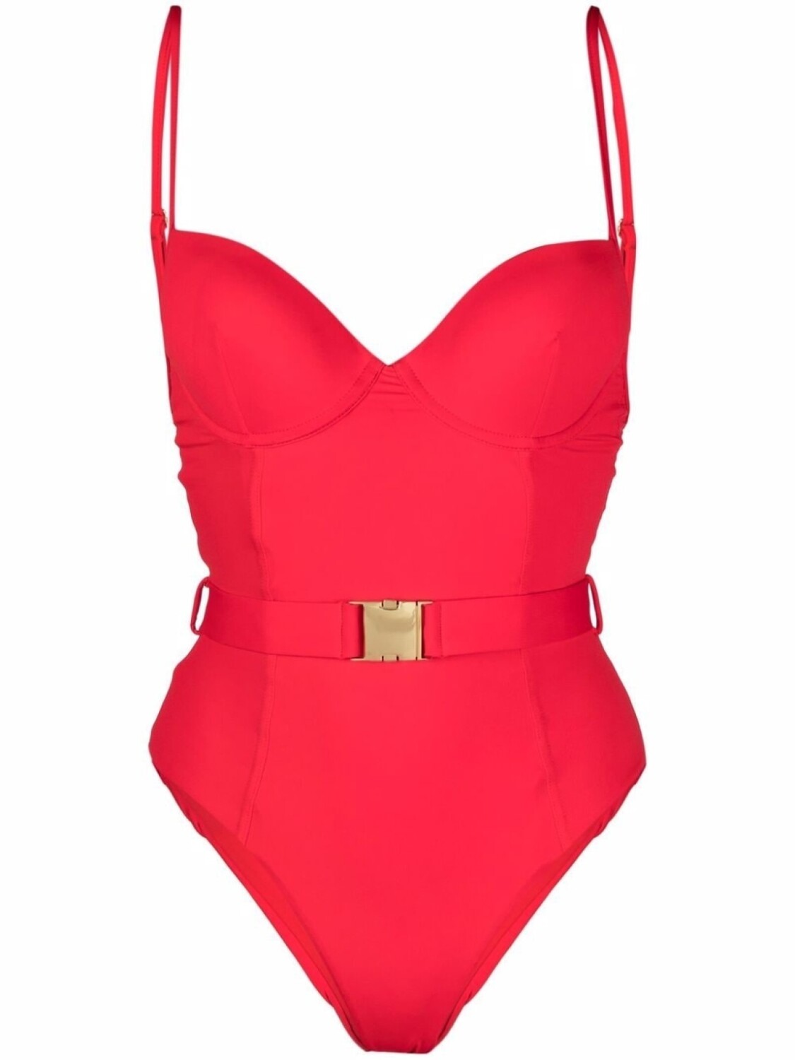

Noire Swimwear купальник на косточках с поясом, красный
