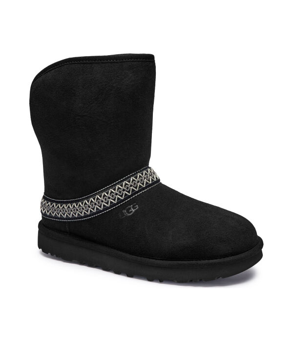 Ботинки кожаные UGG с добавлением шерсти, черный