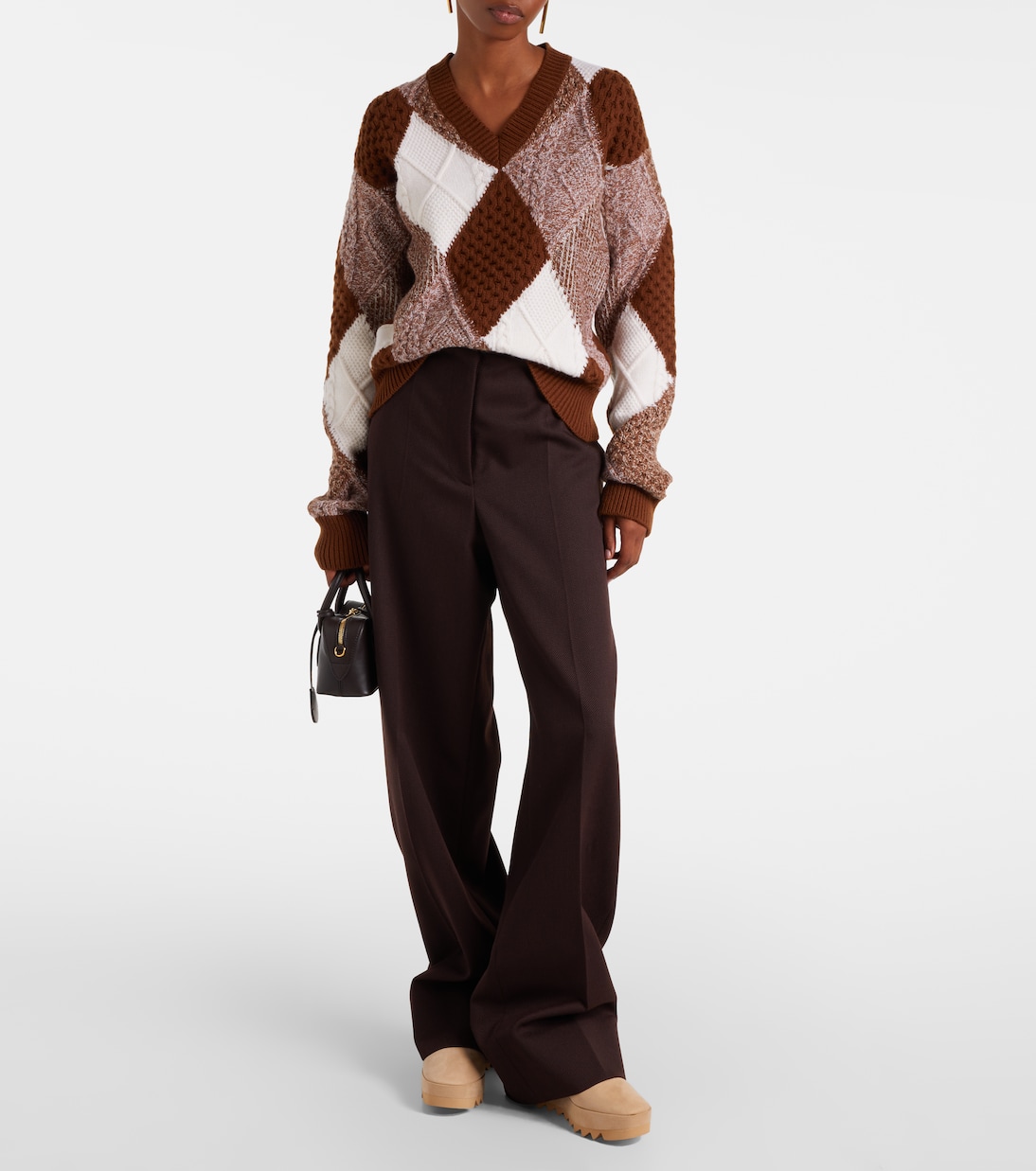 Кроссовки Sneak-Elyse из искусственной замши на танкетке Stella McCartney, Desert — фото 3