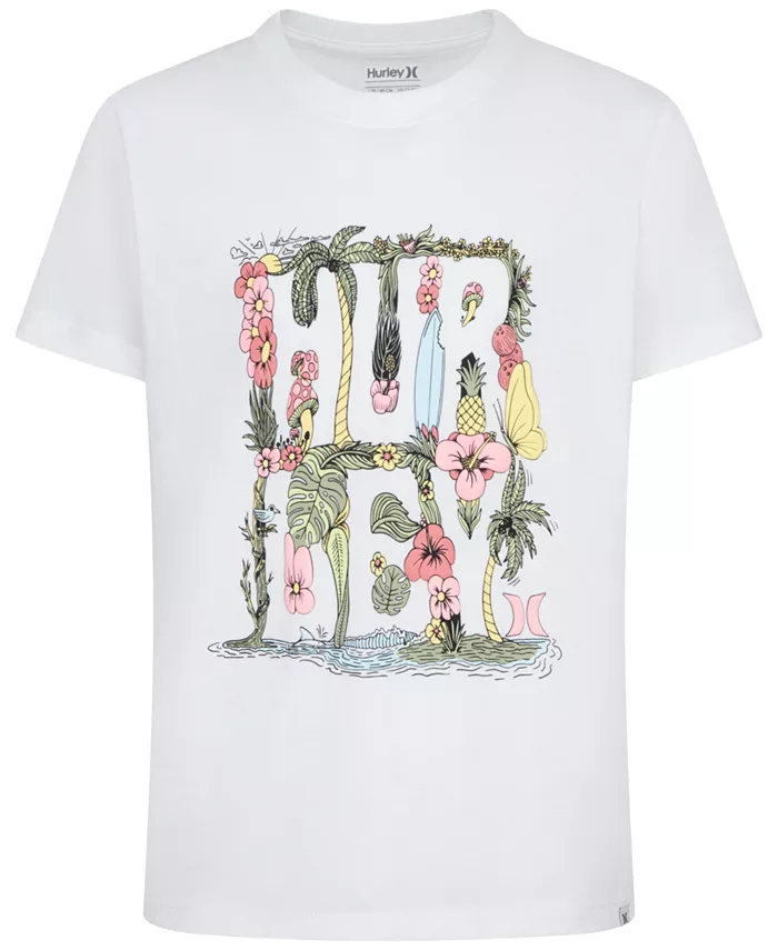 

Футболка с коротким рукавом Oasis Graphic для девочек постарше Hurley, белый