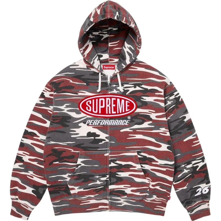 Толстовка с капюшоном и молнией Performance Unisex Supreme, Red Camouflage/Red Camo