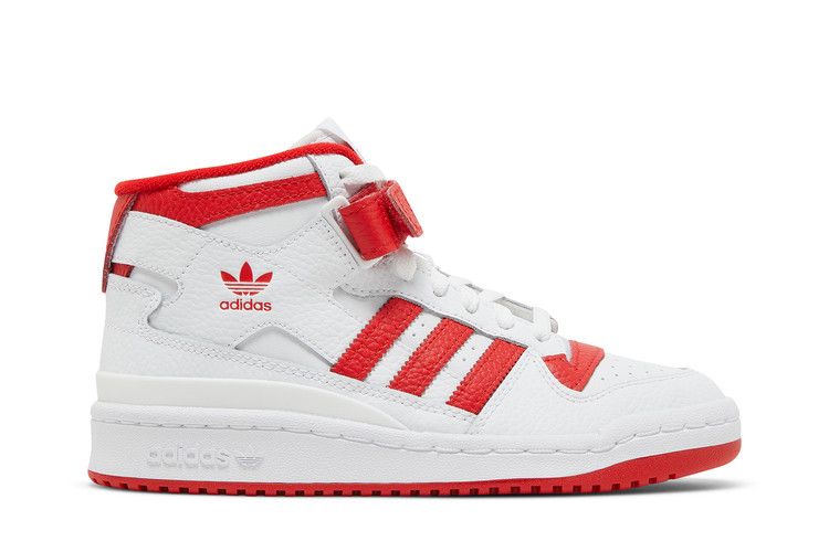 Кроссовки adidas Forum Mid J 'White Vivid Red', белый — фото 2