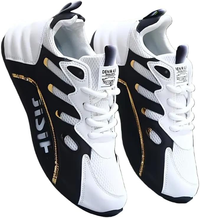 

Мужские кроссовки для ходьбы с нескользящей подошвой, легкие, дышащие, без шнурков, для бега, спорта, тренажерного зала, тенниса, на все сезоны Hhhchpm, белый/черный