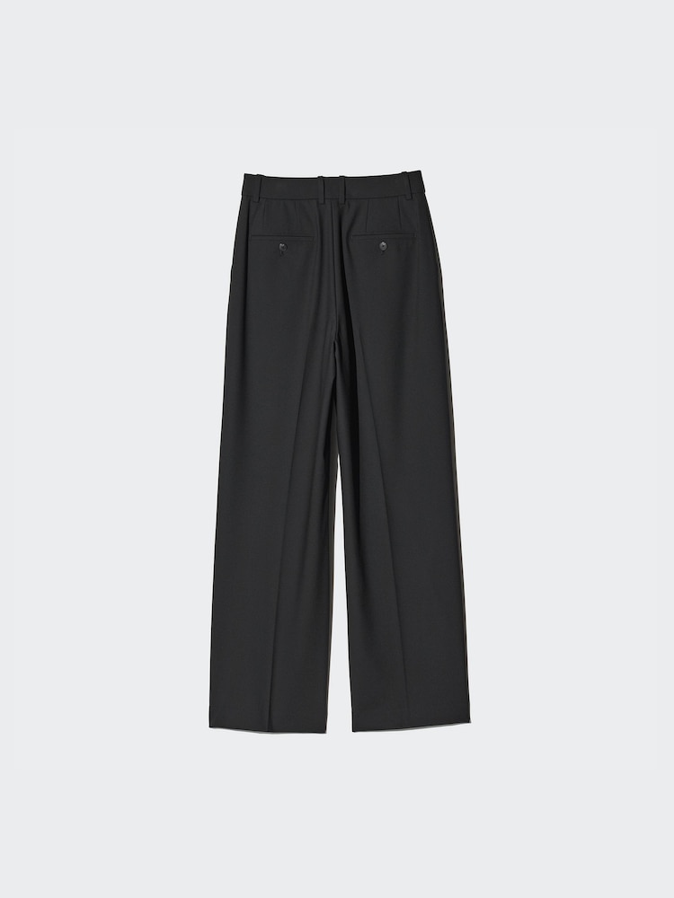 Широкие брюки со складками Uniqlo, цвет 05 серый — фото 4