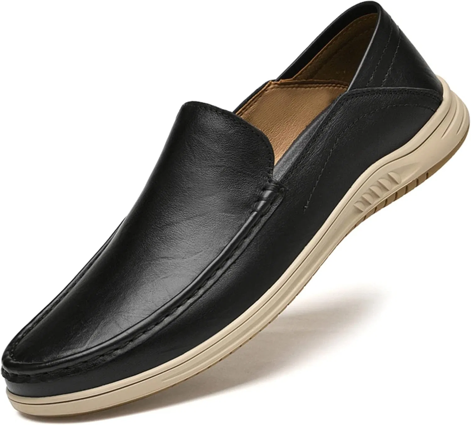 Мужские лоферы, кожа, Round Toe, Black DFHXALH — фото 2
