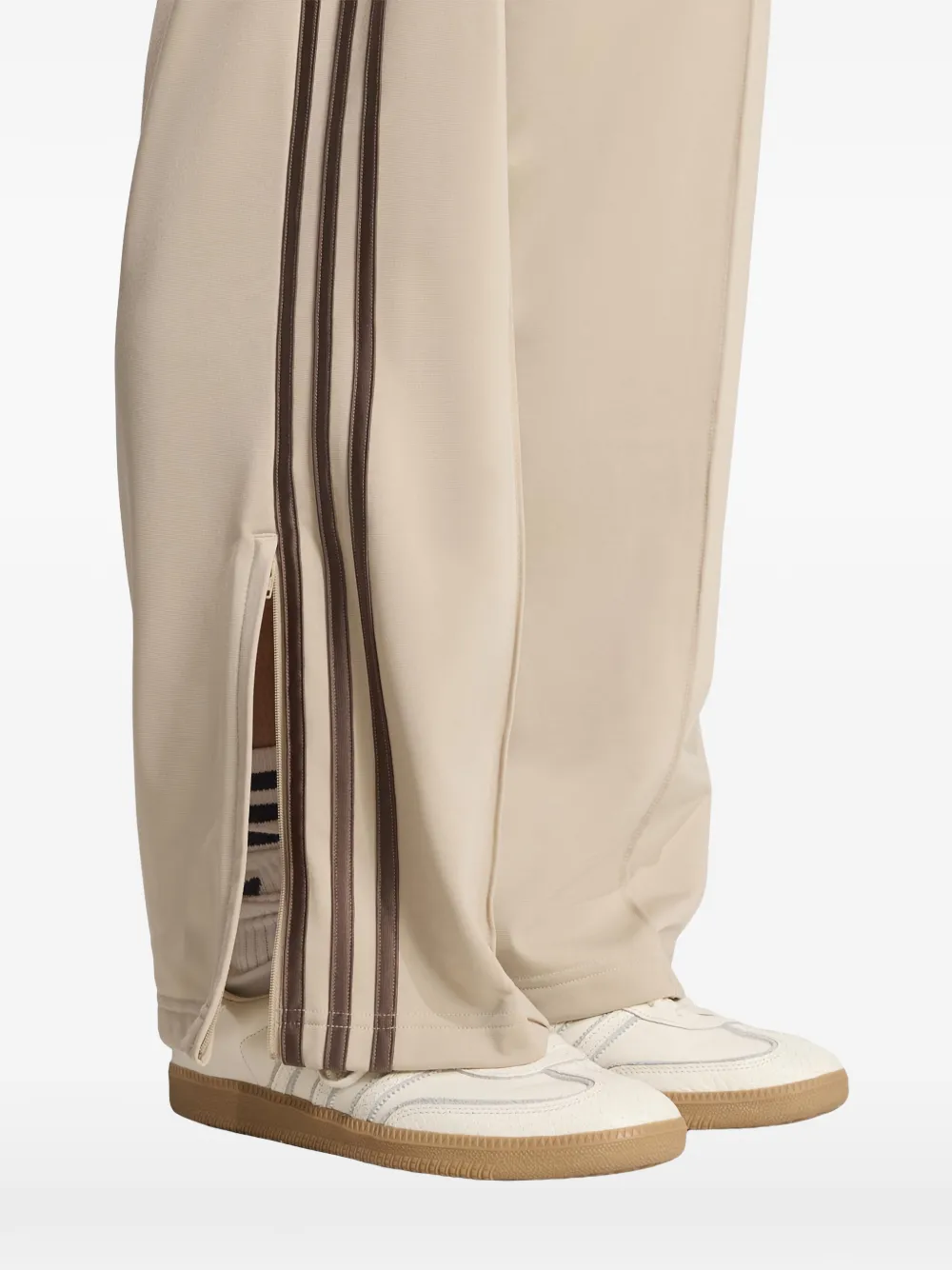 Широкие спортивные брюки в полоску Adidas, нейтральный — фото 3