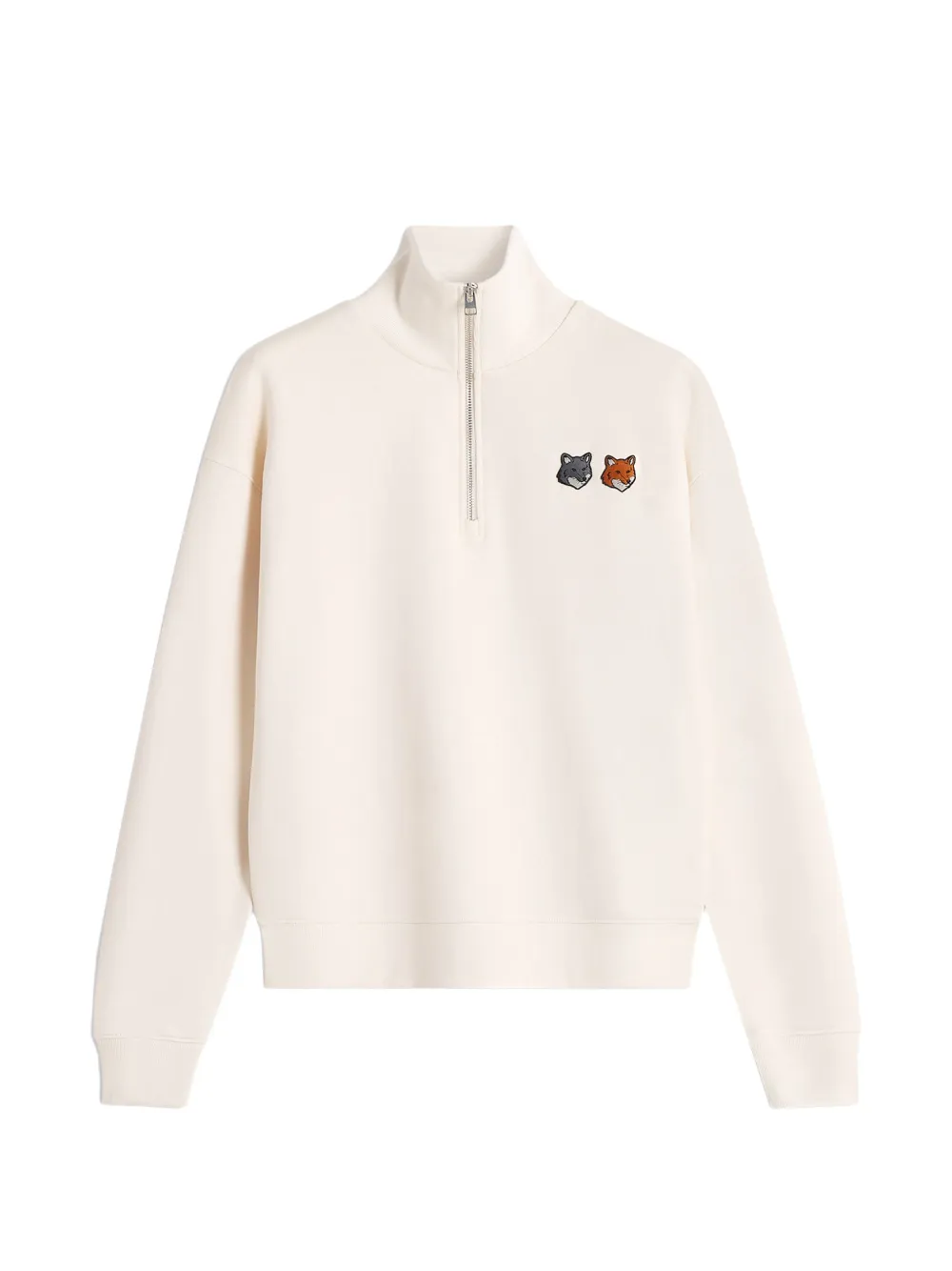 

Толстовка на молнии с мотивом лисы Maison Kitsune, бежевый