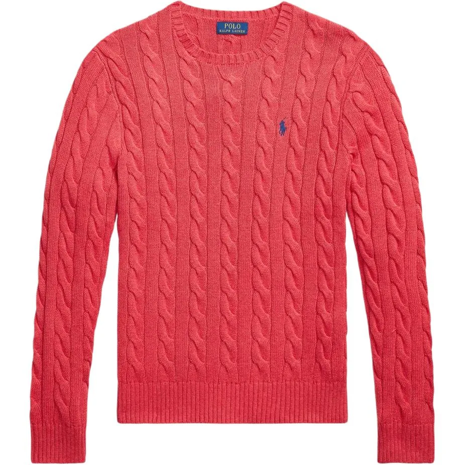 Свитер с воротником-гольф и кабельной вязкой Polo Ralph Lauren, красный