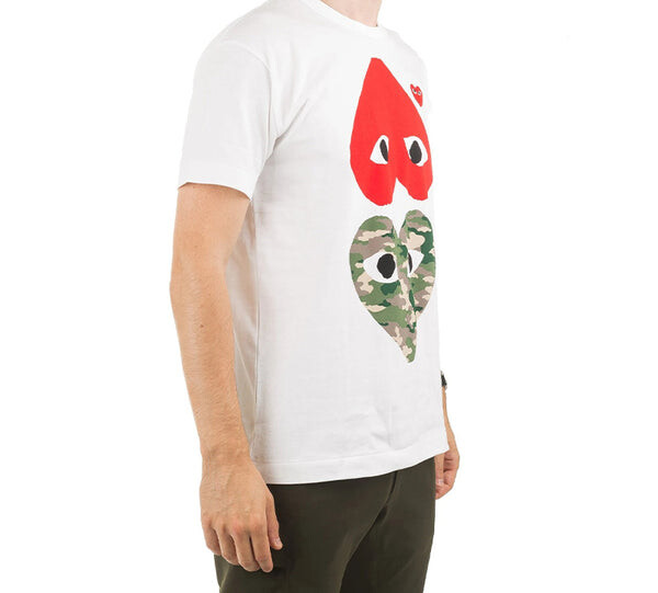 Футболка camouflage logo printing short sleeve tee 'white' Comme Des Garcons Play, белый — фото 4