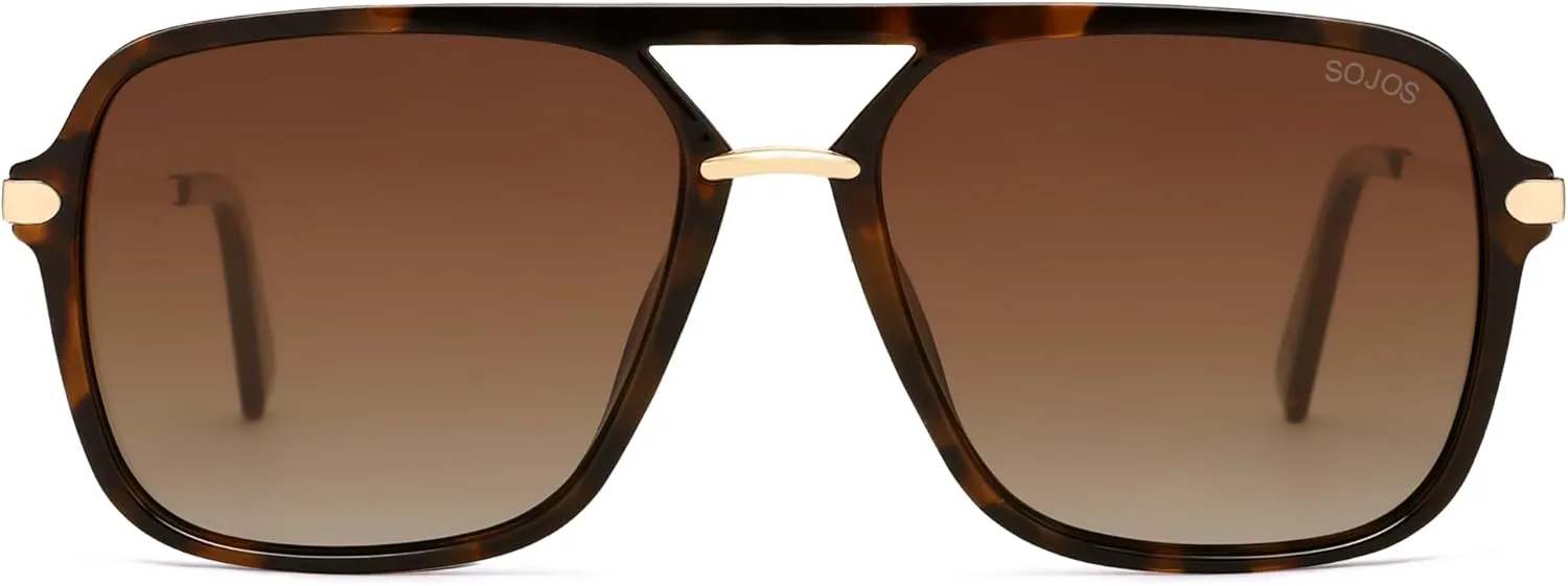 

Солнцезащитные очки SOJOS для женщин и мужчин, квадратная форма, ретро, ​​поляризованные линзы, модные авиаторы, в стиле 90-х, Brown Tortoise Frame/Brown Grading Lens
