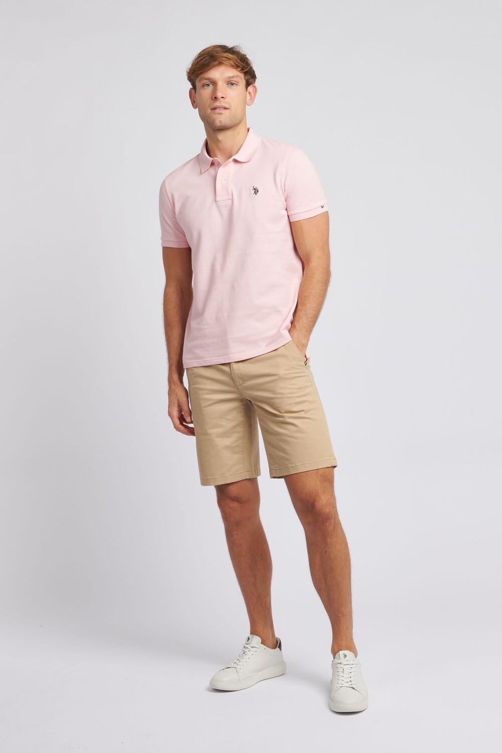 Мужские классические шорты-чиносы U.S. Polo Assn, коричневый — фото 3