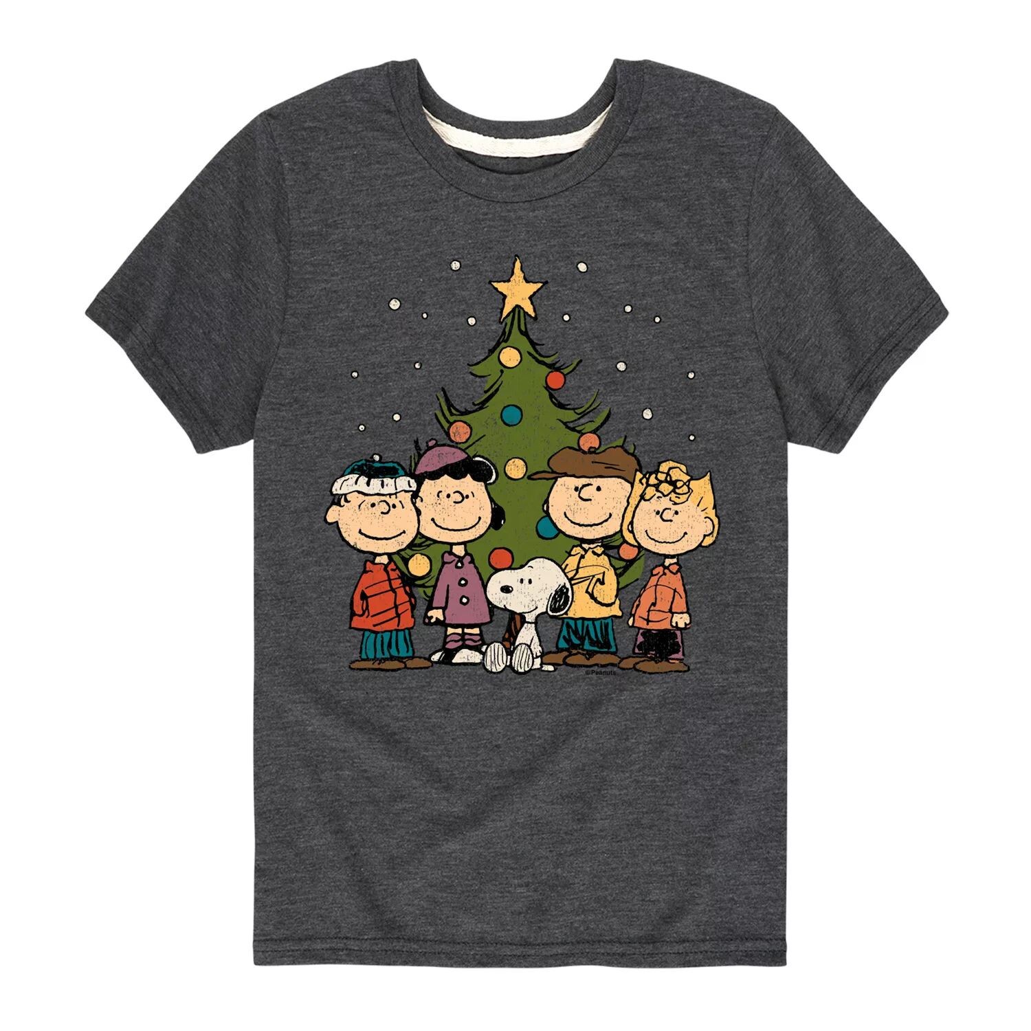 

Футболка с рисунком Peanuts Christmas Group для мальчиков 8–20 лет Licensed Character, серый