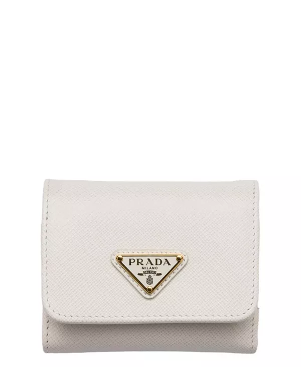 

Небольшой кошелек из сафьяновой кожи Prada, бежевый