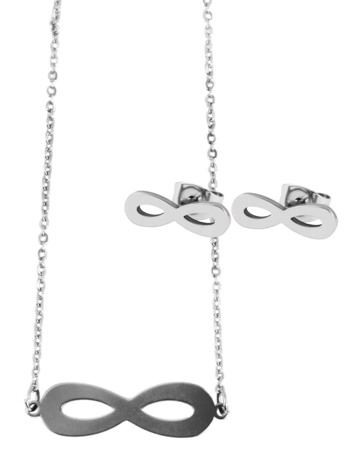 

Adeliás Женское ожерелье с подвеской в виде символа бесконечности из нержавеющей стали серебристого цвета