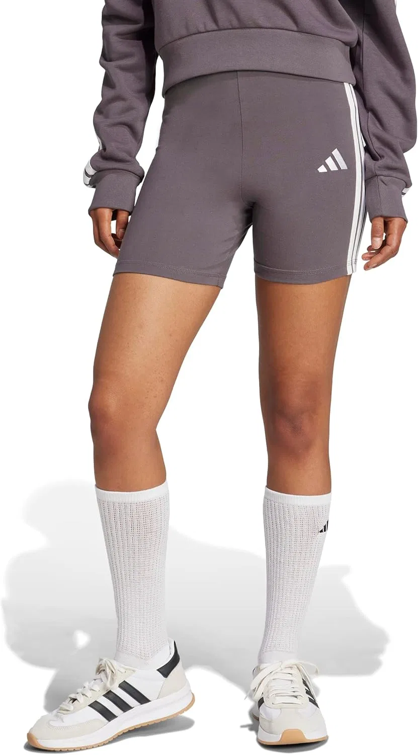 Женские велосипедки adidas Essentials с 3 полосками, серые — фото 3
