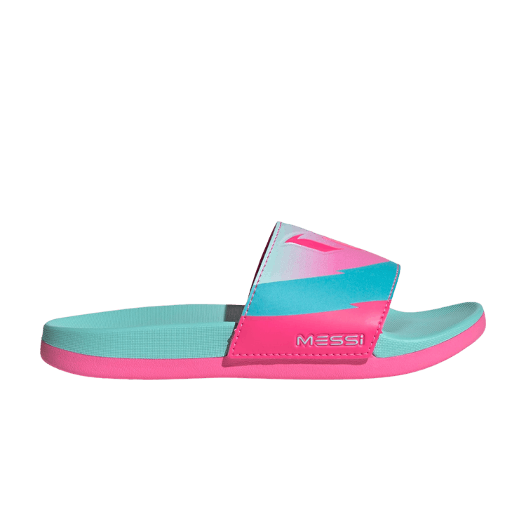 

Шлепанцы Lionel Messi x Adilette Comfort Slide K 'Miami', бирюзовый
