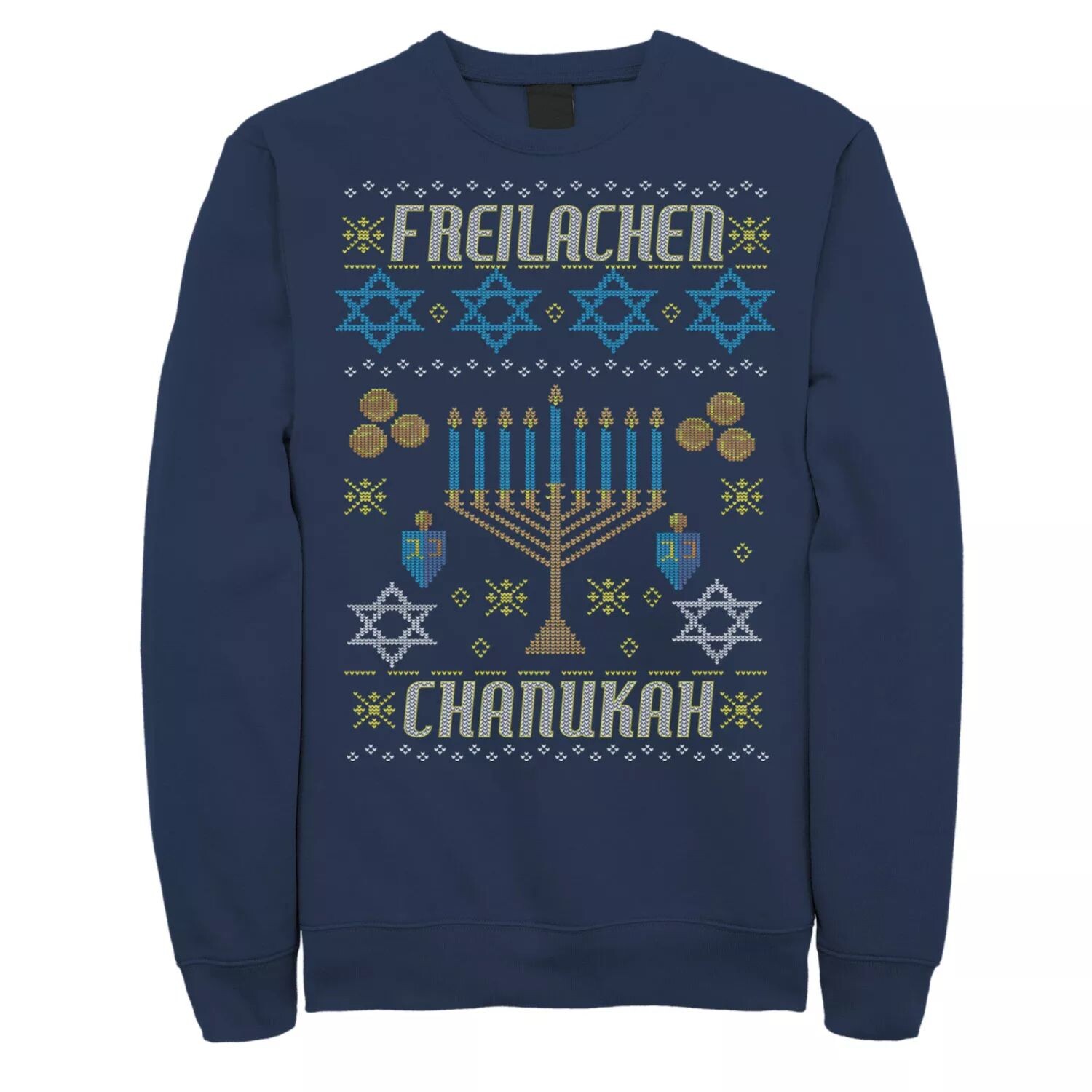 

Мужская вязанная флисовая куртка Freilachen Chanukah Menorah Licensed Character