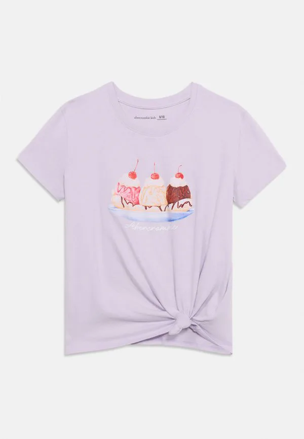 Футболка с принтом в виде бокового узла и изображения мороженого. Abercrombie & Fitch, Orchid Petal — фото 3