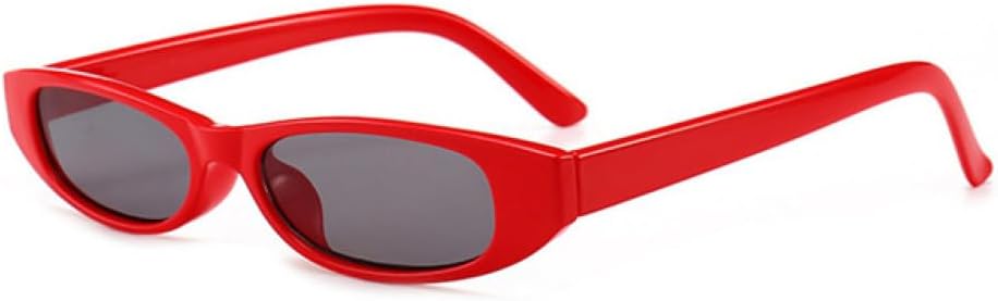 

Популярные маленькие узкие солнцезащитные очки «кошачий глаз» для женщин и мужчин, черные с красными линзами, ретро, ​​миниатюрные прямоугольные, конфетные MTZJH, Red Gray