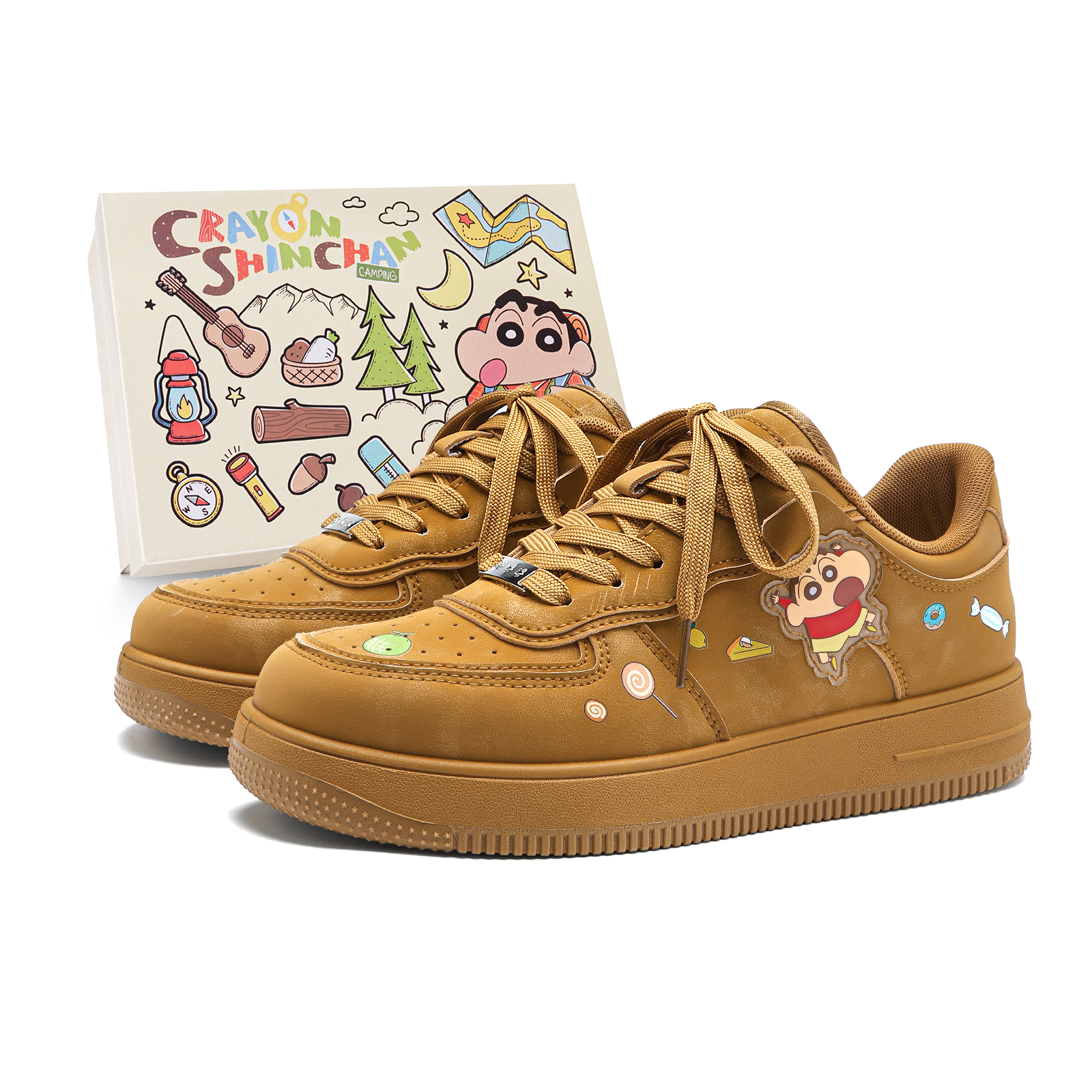 

Низкие кеды для скейтбординга унисекс Crayon Shinchan, хаки