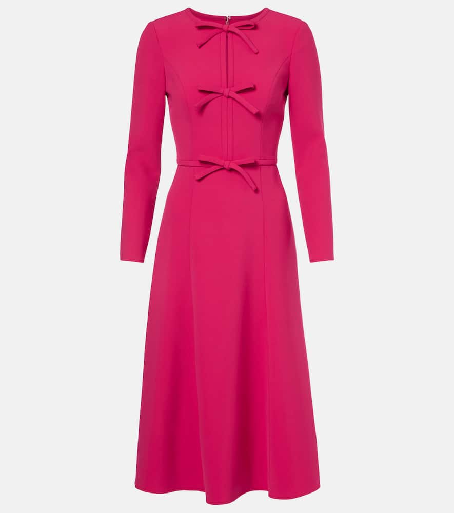 

Креповое миди-платье с бантиком Carolina Herrera, Claret