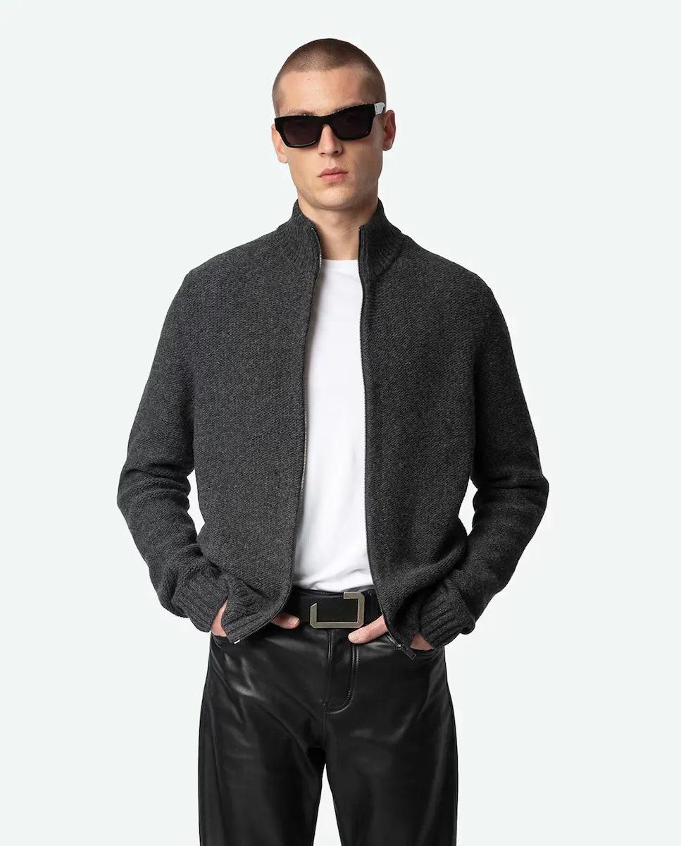

Мужской кардиган Charly 100% шерсть мериноса Zadig & Voltaire, темно-серый