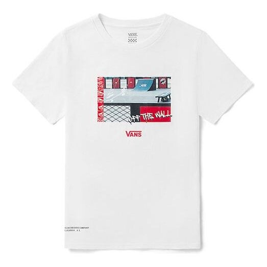 

Футболка retro printing sports round neck short sleeve white Vans, белый