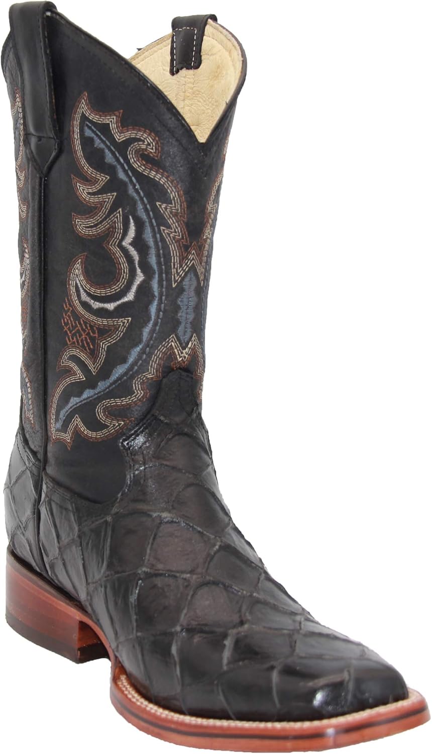 

Мужские кожаные ковбойские западные сапоги с принтом рыбы пиараруку Generic, черный