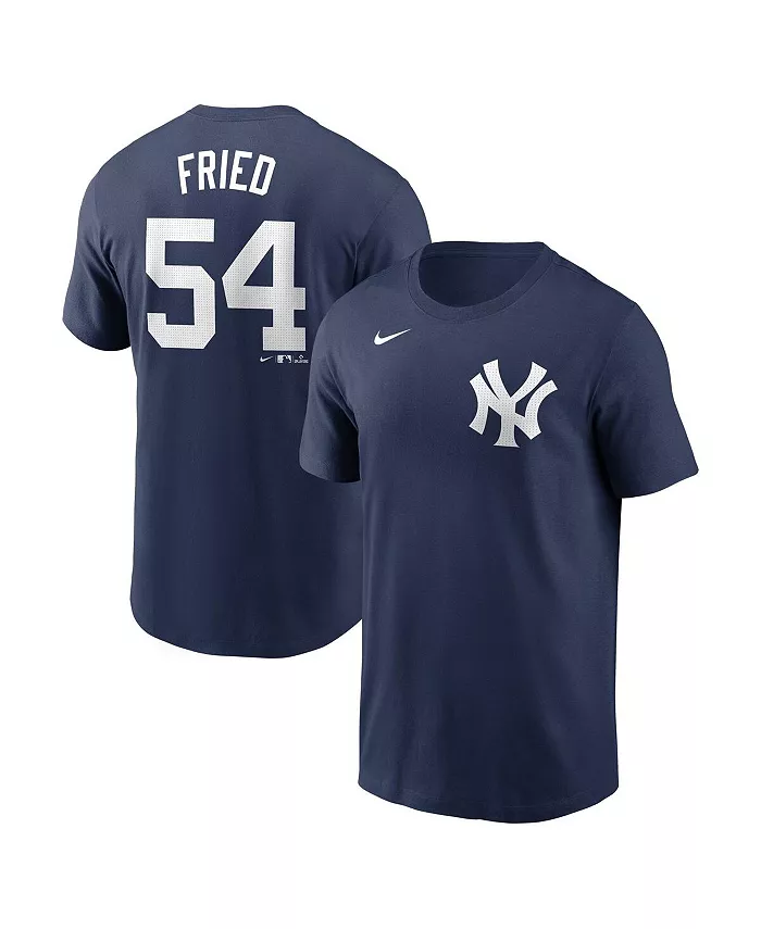 

Мужская футболка Max Fried New York Yankees Fuse с именем и номером, цвет navy Nike