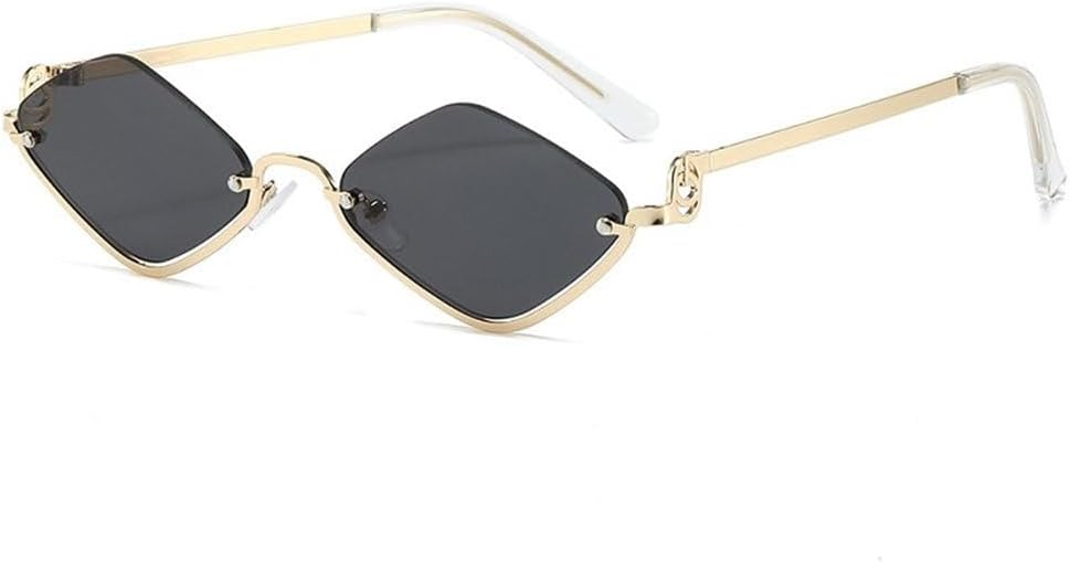 

Модные солнцезащитные очки с ромбовидным рисунком для мужчин и женщин, трендовые линзы, металлическая оправа, стильные очки для вечеринок и повседневной носки, защита от ультрафиолета UV400 generic, C1