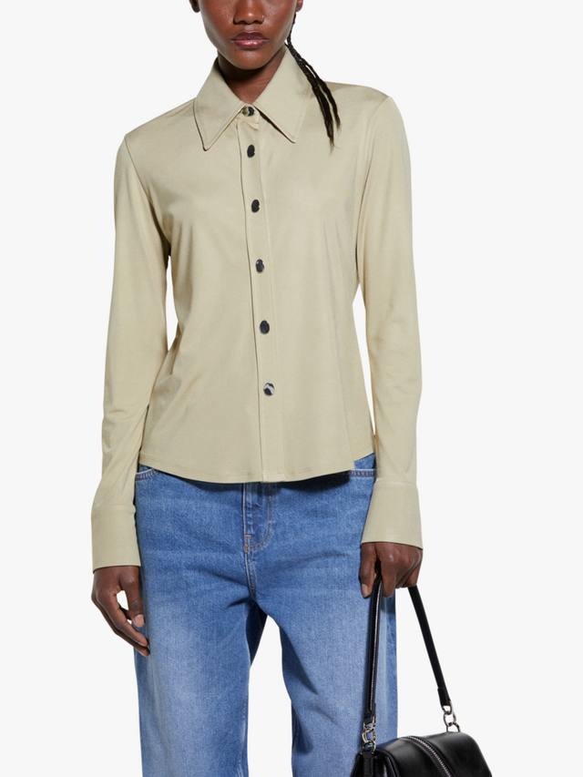 

Облегающая рубашка из крепового джерси SISLEY, Green