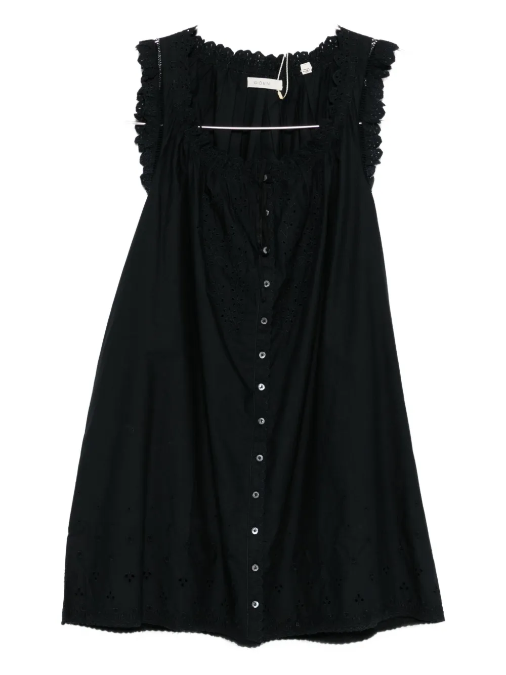 

Платье мини Nessie с вышивкой и английской вышивкой DÔEN, черный