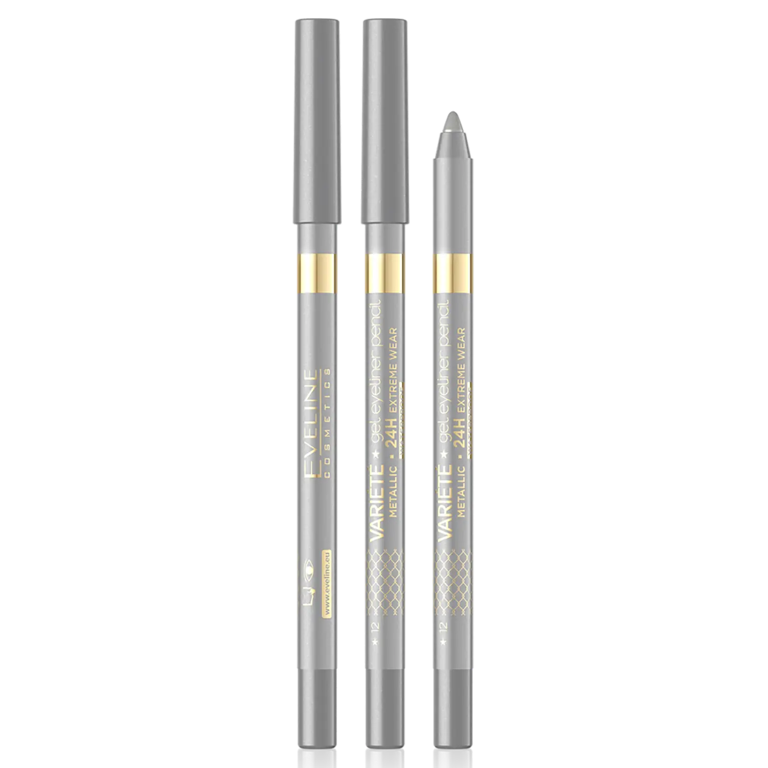 

Водостойкий гель-карандаш для глаз 12 серебро Eveline Cosmetics Variété, 9 мл